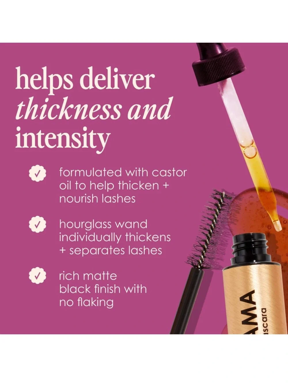 NWT Grande Drama Intense Thickening Mascara with Castor Oil